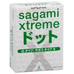 Презервативы Sagami Xtreme Type-E с точками - 3 шт.