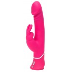 Розовый вибратор-кролик Realistic Dual Density Rechargeable Rabbit Vibrator - 25,5 см.