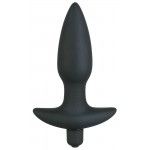 Чёрная анальная вибровтулка с 5 скоростями - 15 см.