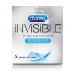 Ультратонкие презервативы Durex Invisible - 3 шт.