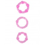 Набор из 3 стимулирующих эрекционных колец розового цвета