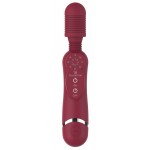 Красный универсальный массажер Silicone Massage Wand - 20 см.