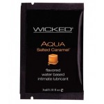 Лубрикант со вкусом соленой карамели Wicked Aqua Salted Caramel - 3 мл.